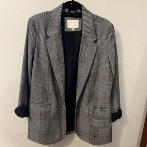 Black & White Plaid Vintage-Style Blazer